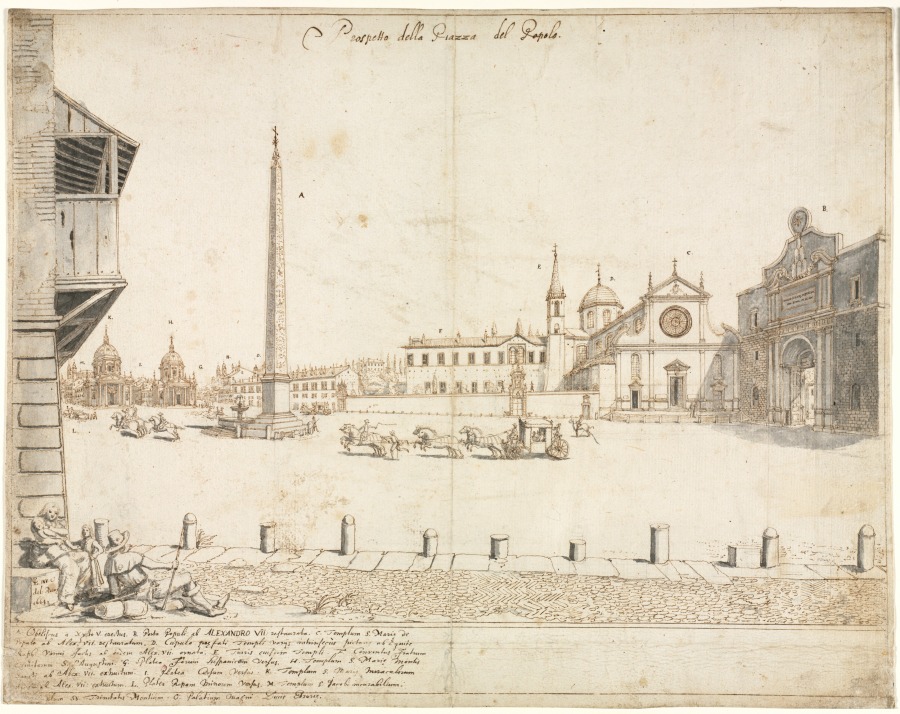 Eighteen Views of Rome: The Piazza del Popolo (recto)