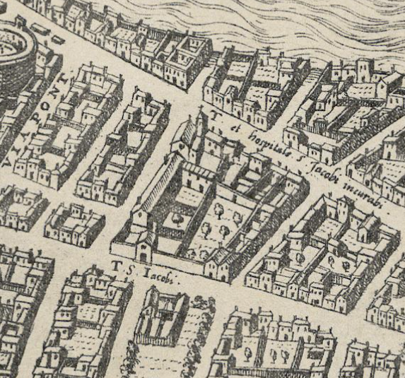 Detail from the 1577 map of Rome by du Perac-Lafrery.