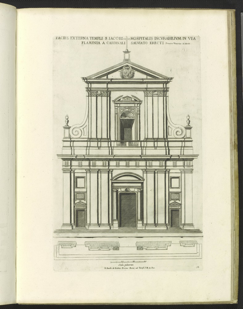 San Giacomo degli Incurabili, print of facade.