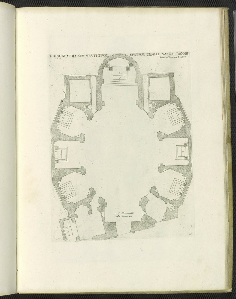 San Giacomo degli Incurabili, print of plan.