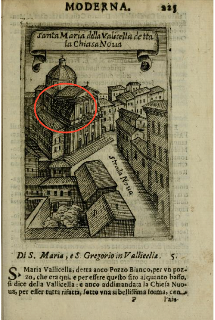 Santa Maria della Vallicella detta la Chiesa Nuova from Pompilio Rotti, Ritratto di Roma moderna, 1638.