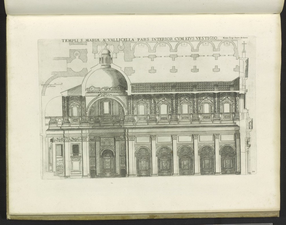 Templi S Mariae a Vallicella pars interior cum eius vestigio, from Insignium Romae templorum prospectus..., 1684.