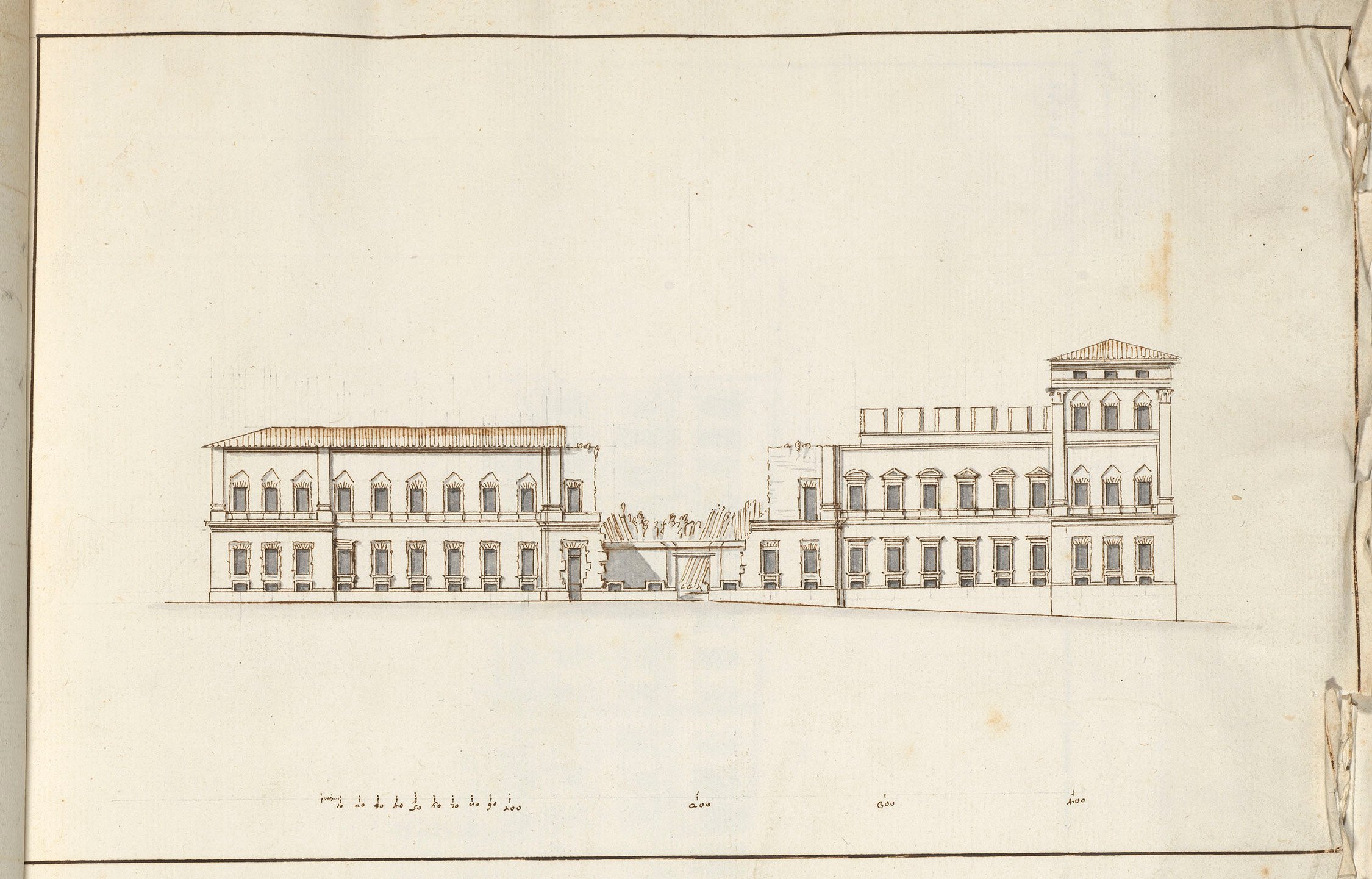 Fontana, Carlo. Elevation of a building in an unfinished state, 16--.