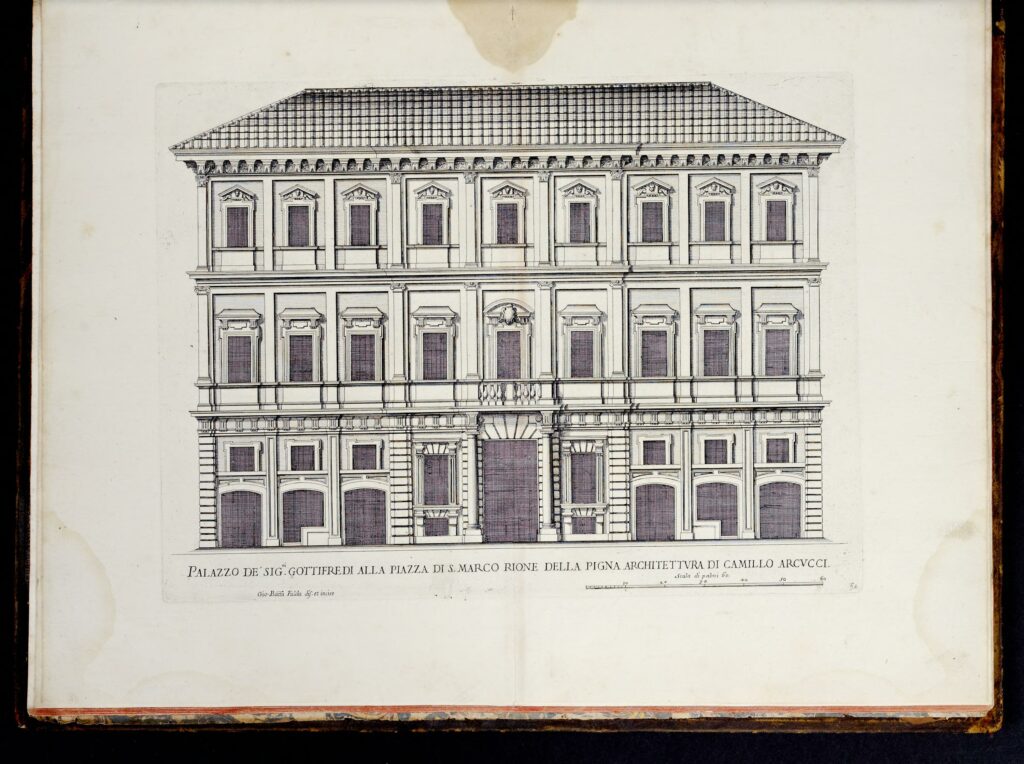 Print of the facade of Palazzo Gottifredi