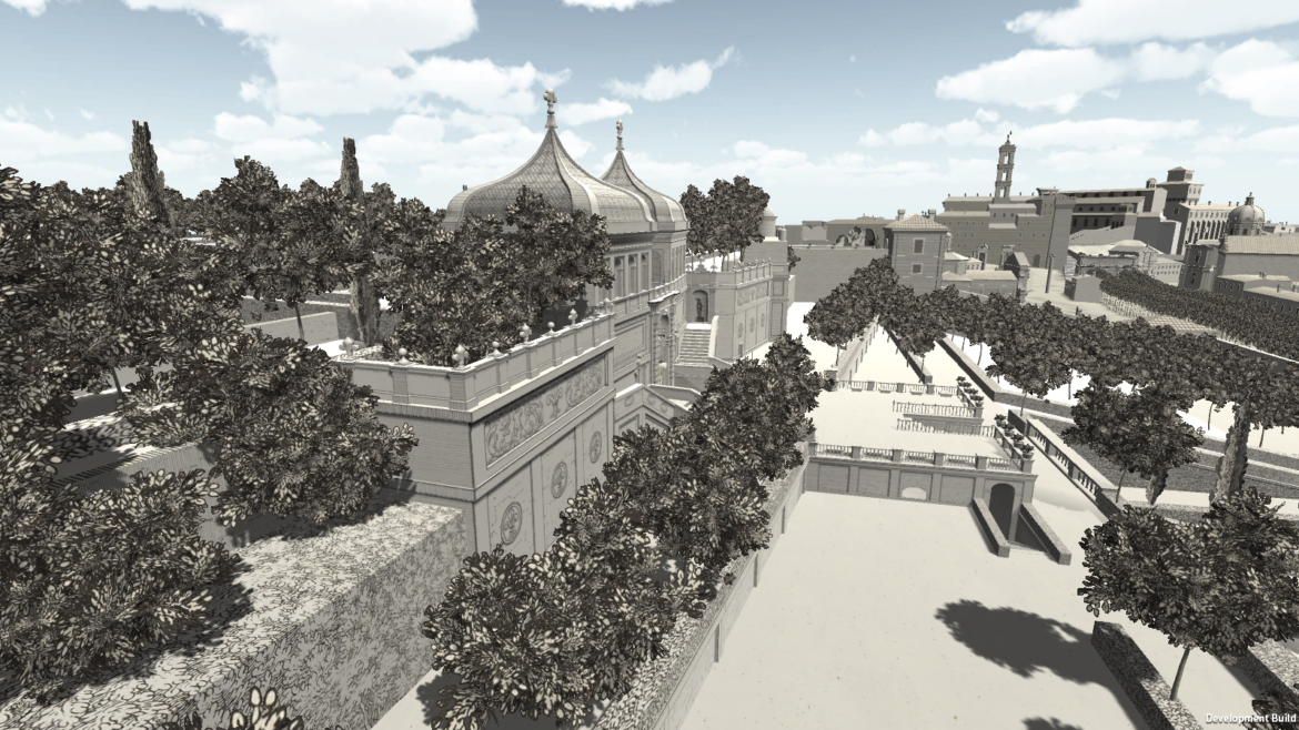 3D model view from the Palatine hill toward the Campidoglio
