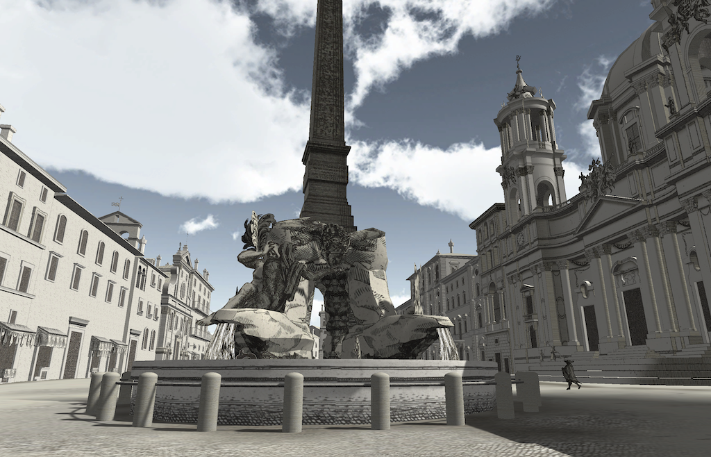 View of the Piazza Navona and Four Rivers Fountain