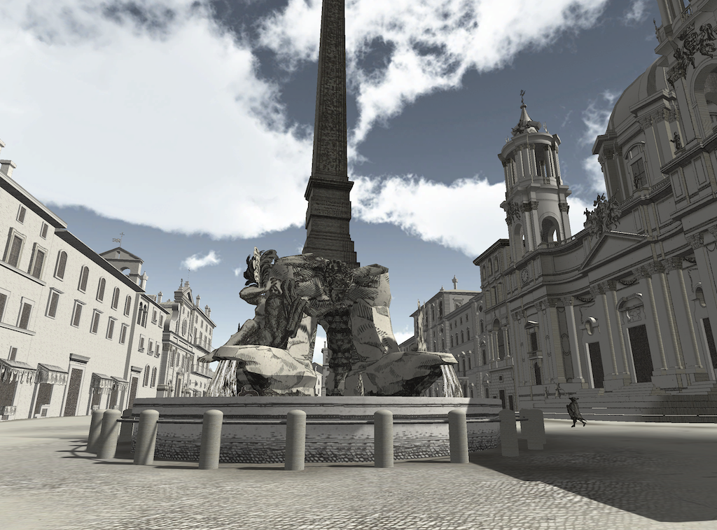 View of the Piazza Navona and Four Rivers Fountain
