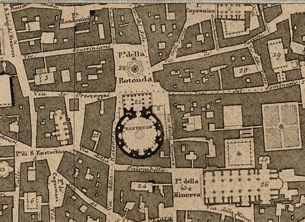 Figure 13: Direzione Generale del Censo, Detail of the Piazza della Rotonda, 1866.