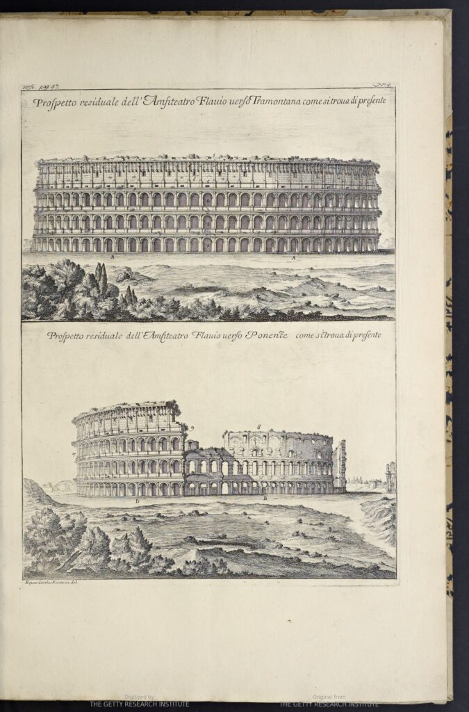 Fontana 1725 view of the Colosseum